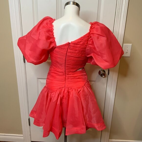 Aje Rouge Pink Joan Puff Sleeve Mini Dress $455, Size 2 | 6 (AUS) - Picture 8 of 11
